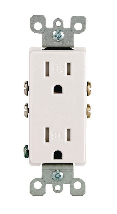 Tamperproof Decora duplex receptacle 15A 125V - White - Groupe Phenicie Electrique Inc.