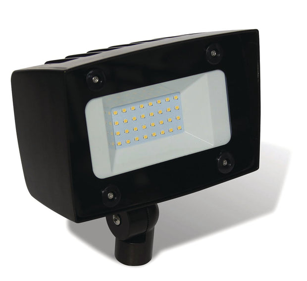 Outdoor LED floodlight 20W 4000K 120 / 277V Bronze with arm - Groupe Phenicie Electrique Inc.